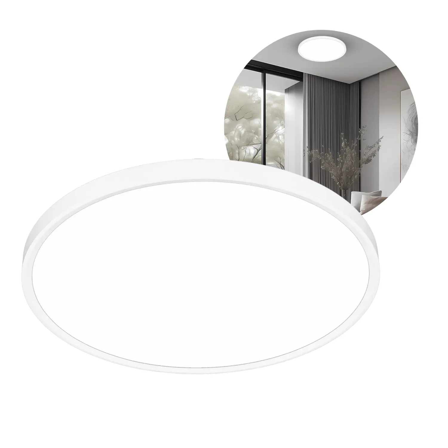 MAQ Plafond Lampe - Slim - Ø500mm - CCT - 4300lm - 40W - Hvid